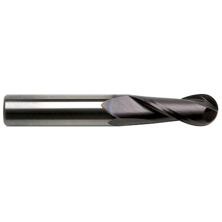 12mm Diameter 2-Flute Ball Nose Regular Length TiAlN Coated Carbide End Mill